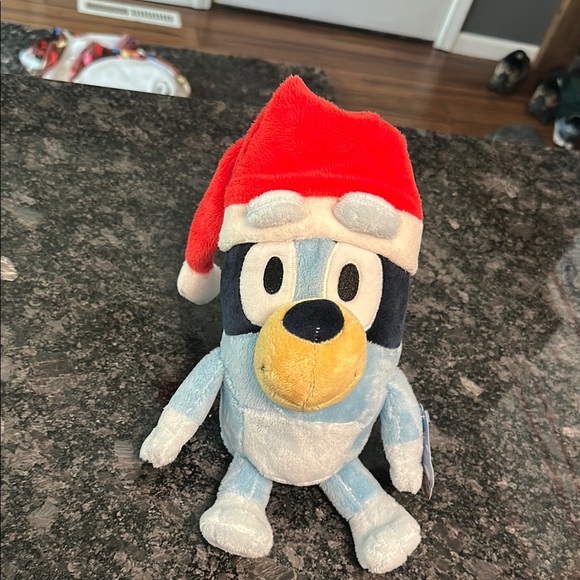 BLUEY Wearing a Red Santa Hat Soft Plush Kids Toy NWT - Picture 11 of 12